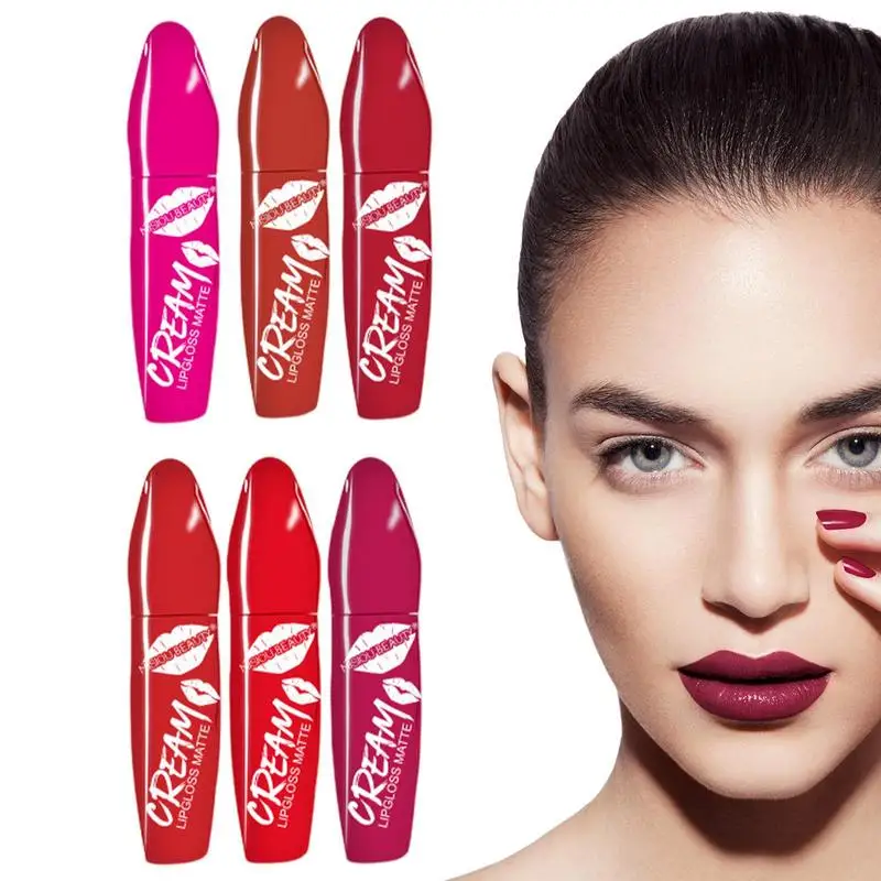 

Velvet Matte Lipstick 6-Color Waterproof Matte Liquid Lipstick Not Fade Long Lasting High Pigmented Matte Lip Gloss For Girls