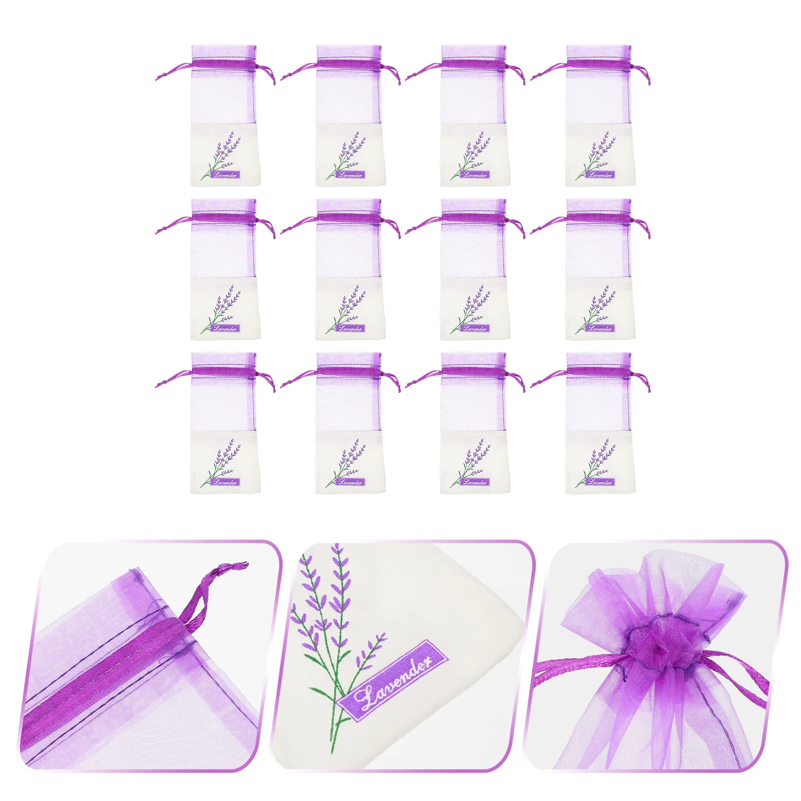 

12 Pcs Product Storage Pouch Dried Rose Buds Fragrant Container Sachet Fresheners Bag Drawstring Packaging Bags Flowers