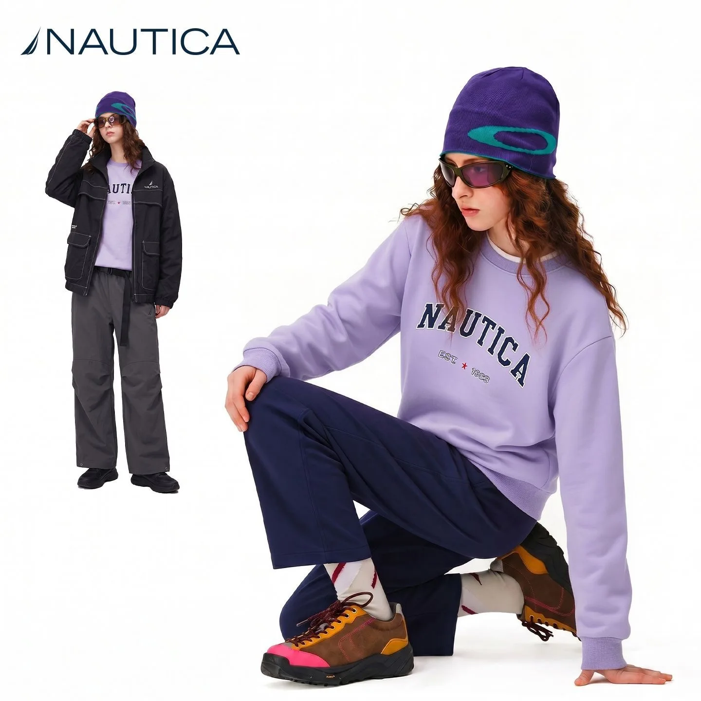 Модная толстовка Nautica с принтом 1983 года в европейском и американском стиле, хит продаж весны и осени, свободного кроя, для пар, повседневная. (art.: 3920dca7d57d3) - 3920dca7d57d3