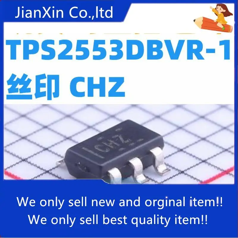 

10pcs 100% orginal new TPS2553DBVR-1 TPS2553DBVT-1 Silkscreen CHZ SOT23-6