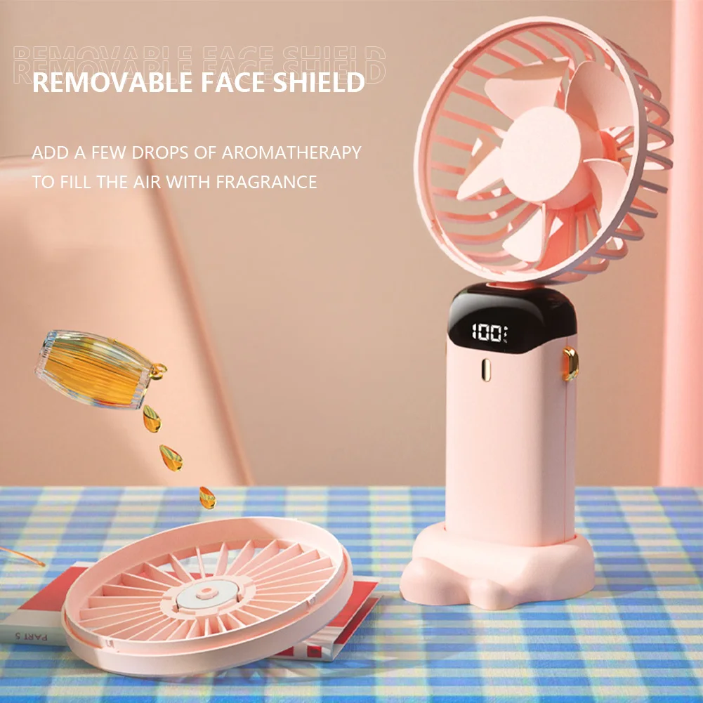 

Portable Handheld Fan Desktop Folding Double-Headed Mini Electric Fan USB Air Cooler 5-Speed for Home Office Camping Outdoor