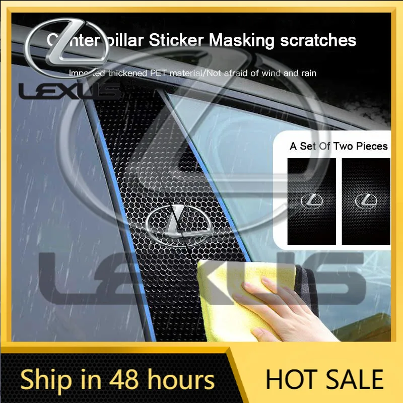 Фото Наклейки на центральные стойки автомобиля (2 шт.) для Lexus F SPORT Plug-in Hybrid ES UX 300e LBX NX RX 350 №2