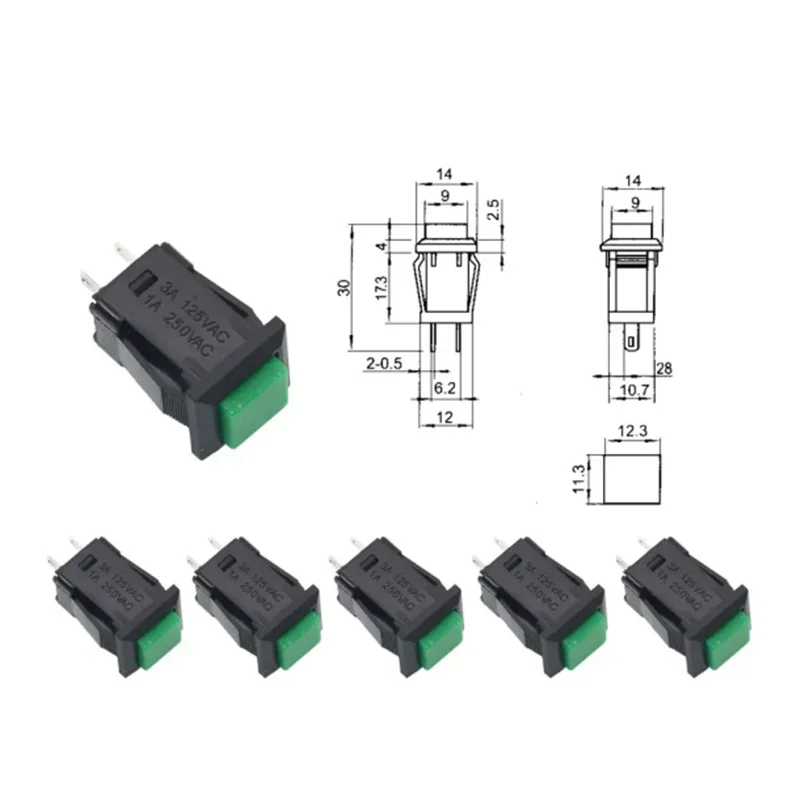 10pcs DS-429 Self-Locking Momentary Switch 3A 125V Push Button