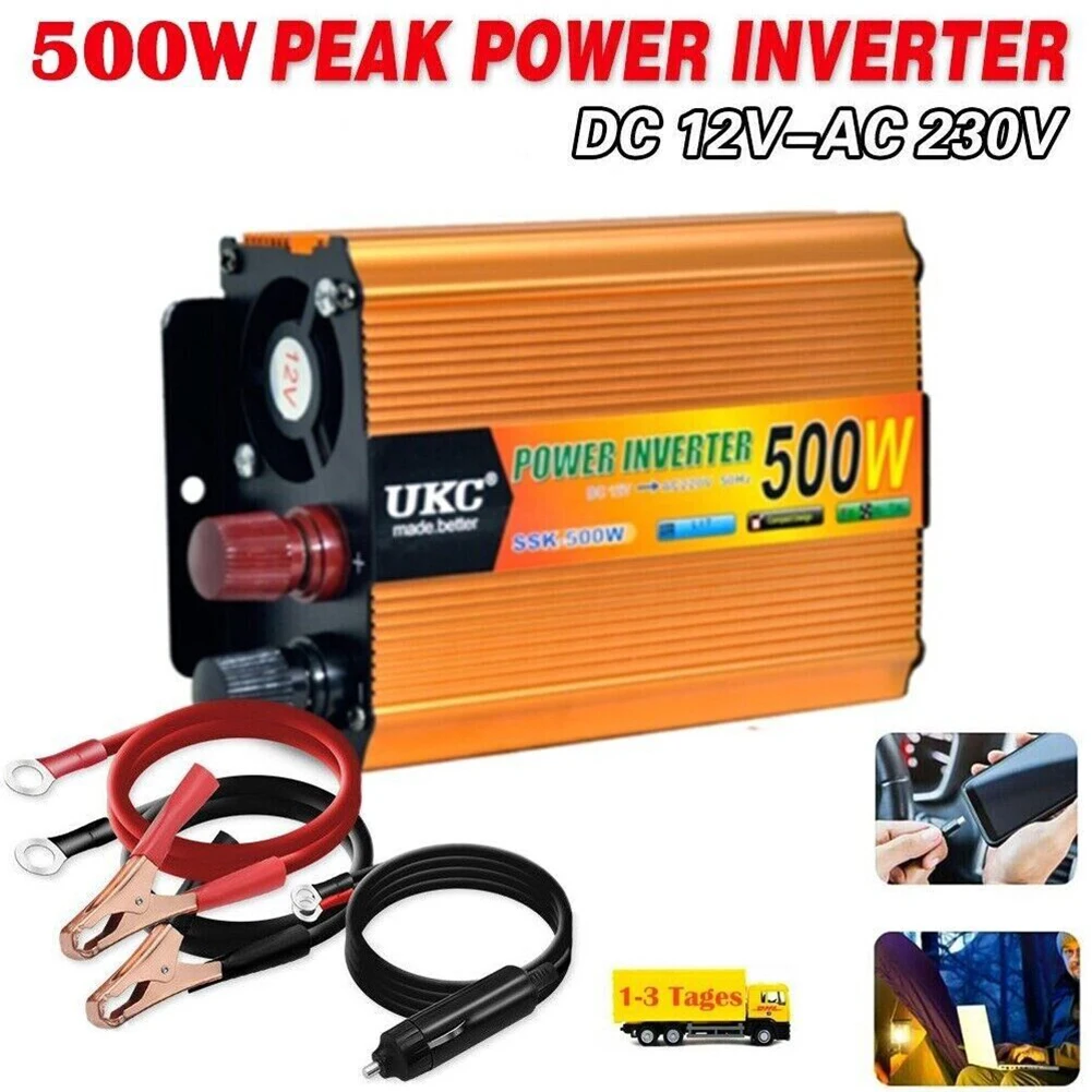 

500W DC 12V AC 230V Pure Sine Voltage Converter Inverter Car Modifiedoverload, Short Circuit, Over Temperature, Under/Overvoltag