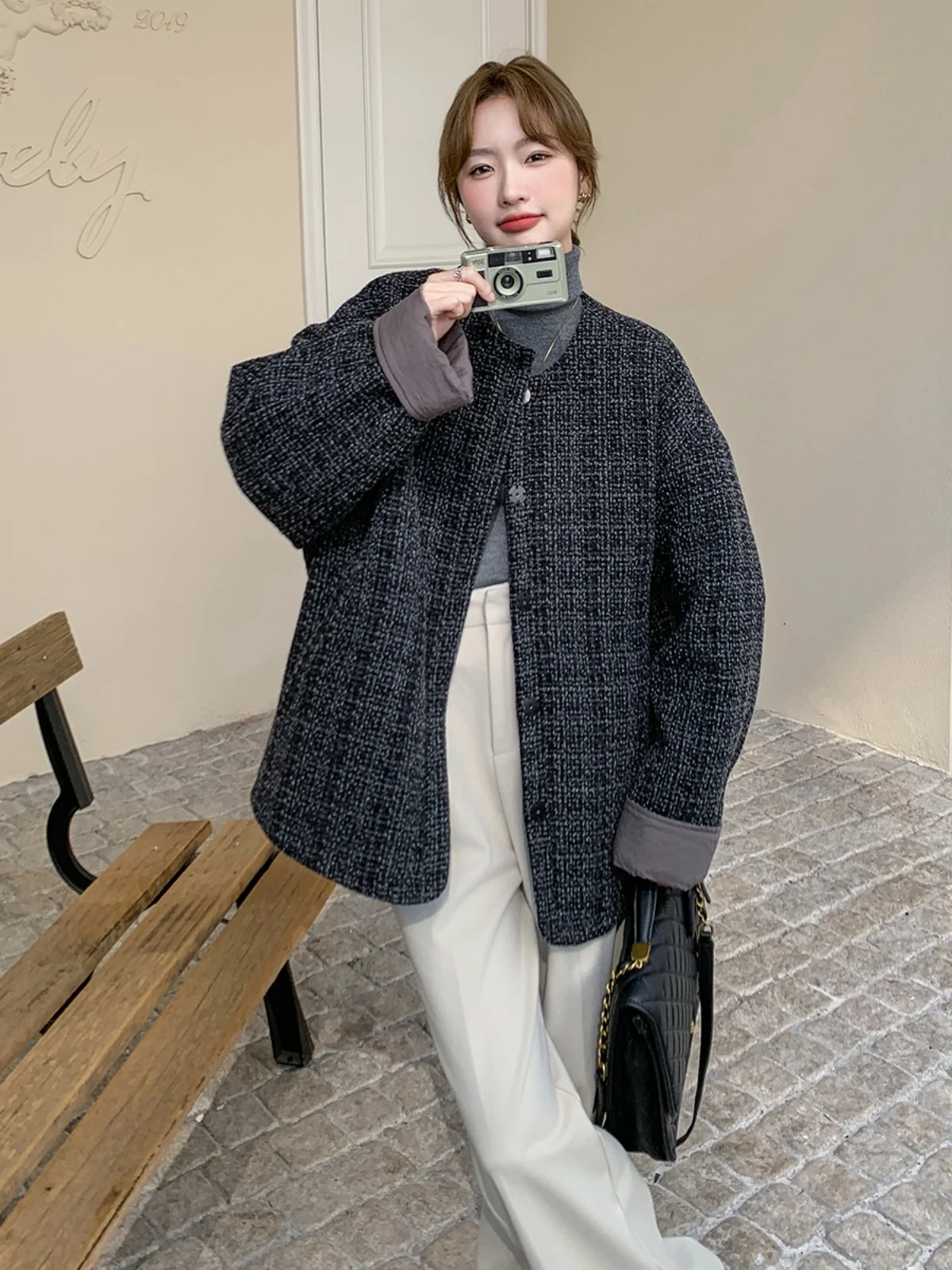 Черный изящный пуховик с хлопковой подкладкой верхняя одежда для женщин осень и