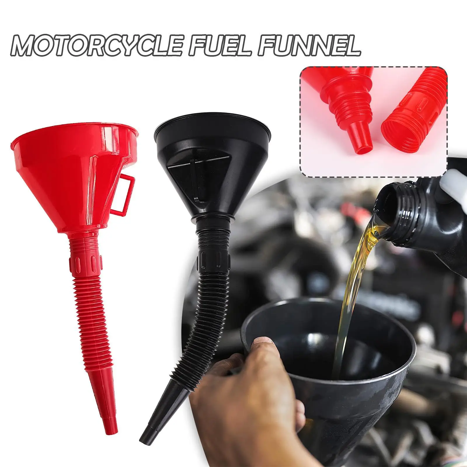 

Car Long Stem Funnel Gasoline Oil Fuel Filling Tool For Car Oil Gas And Fluids Auto Home Kitchen Function For All Car Oil