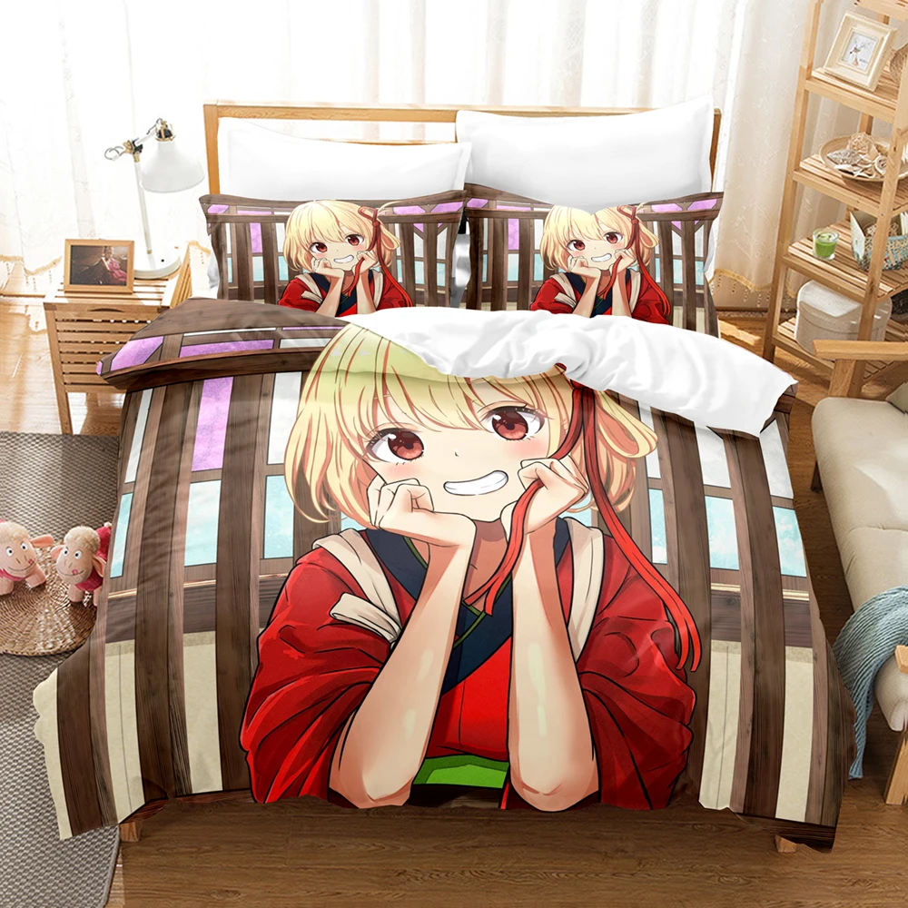

Sets 3D Hot Fashion action light comedy Printed Duvet Cover Set Twin Full Queen King Size Dropshipping Lycoris Recoil Bedding