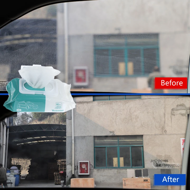 

15/80Pcs Car Glass Oil Film Removal Wipes Car Front Windshield Degreasing Cleaning Oil Film Cleaning Agent Decontamination Wipes
