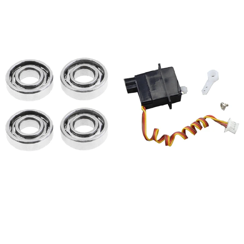 

1x 1.9G Plastic Servo for Wltoys V966 V911S V977 V930 V931 XK K110 K124 A600 A430 A800 & 4Pcs Bearing