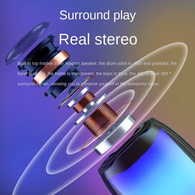 YY Новый интернет-знаменитости Bluetooth динамик с красосветильник том цветная