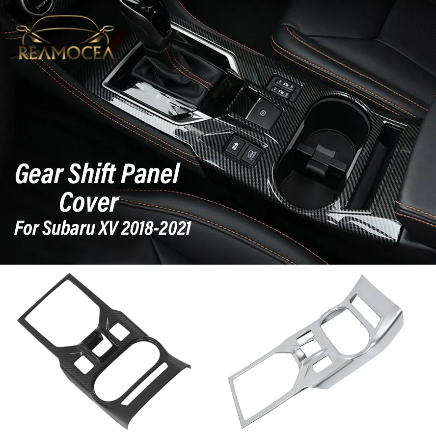 Reamocea Getriebe Shift Tasse Halter Panel Abdeckung Rahmen Trim Carbon Faser Stil Silber Aufkleber Overlay Für Subaru XV 2018 2019 2020 2021