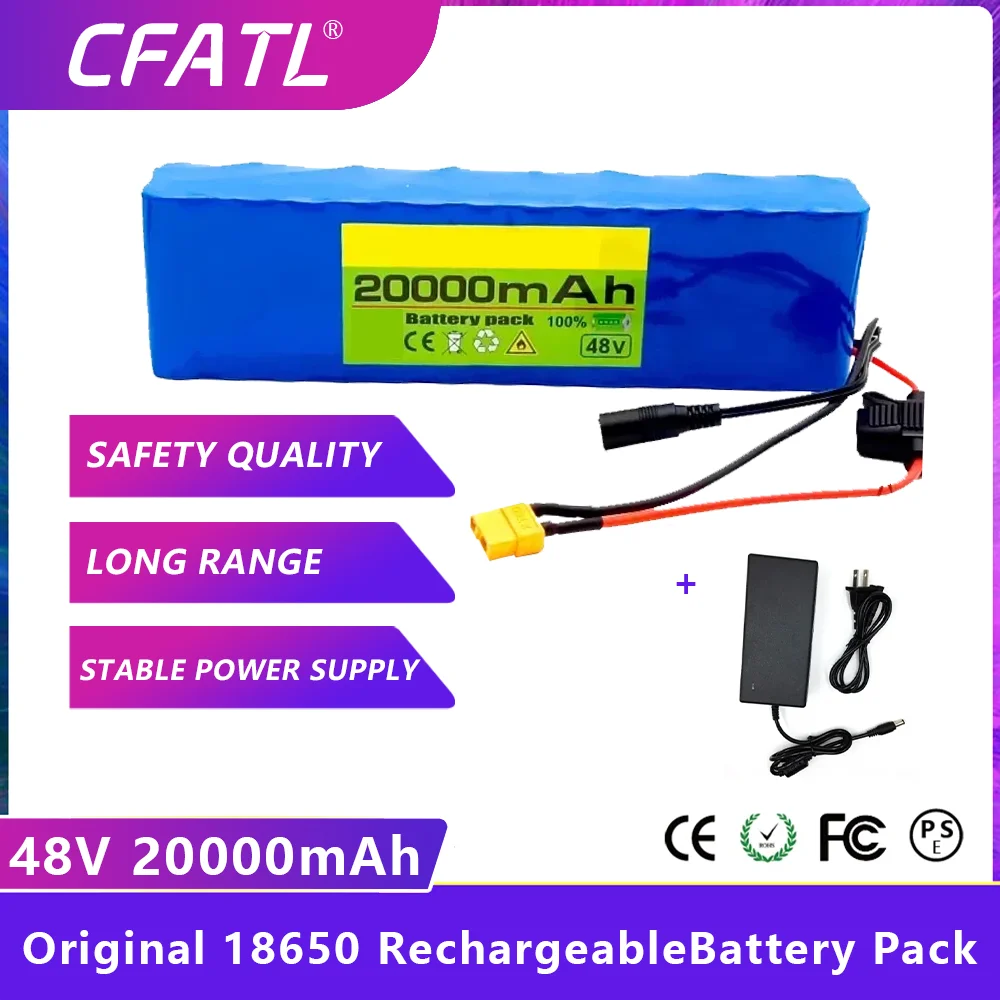 

Аккумулятор CFATL 13S2P 18650, 20 Ач, литий-ионный аккумулятор высокой емкости для скутера, трицикла, электровелосипеда, аккумулятор с зарядным устройством