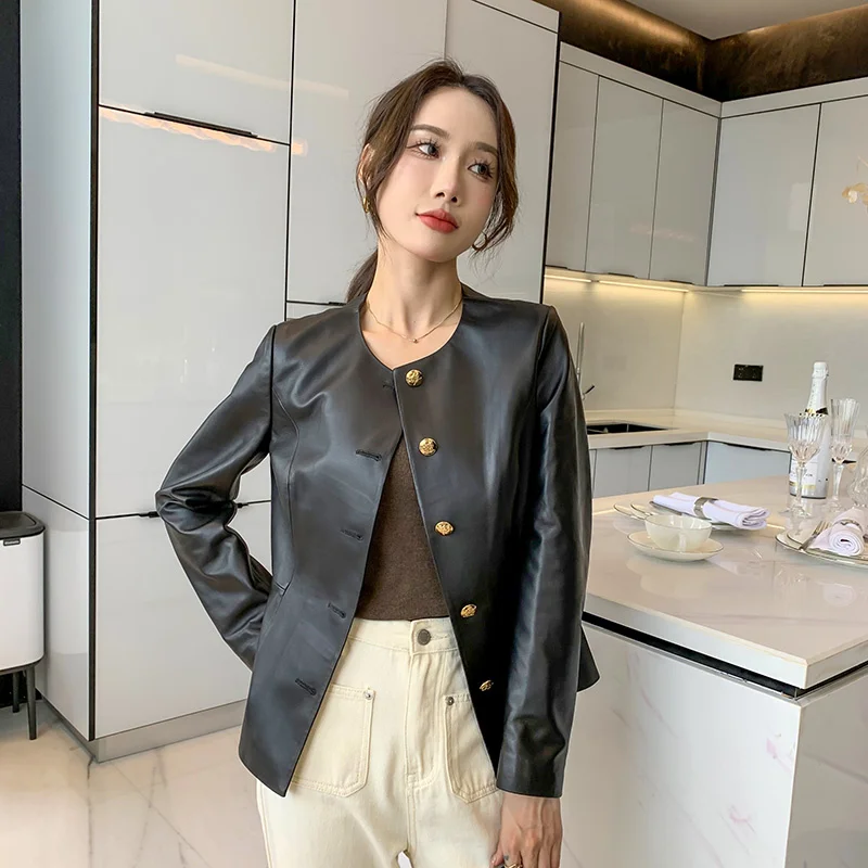 

Leather High Quality Genuine Leather Jacket Women Jacket Real Sheepskin Jackets for Women Leather Coat Jaqueta Feminina Zm1682