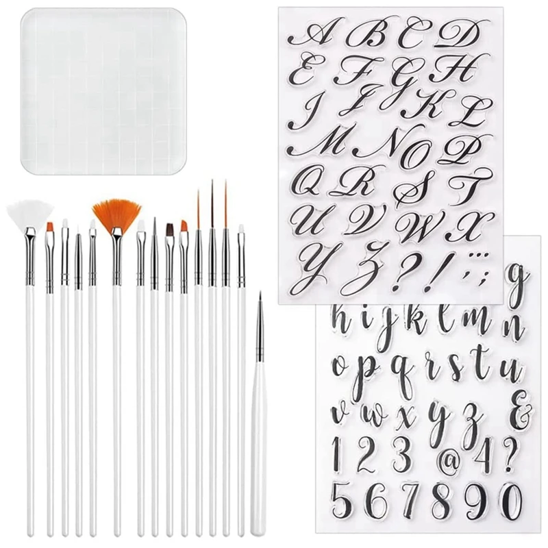 

Alphabet Cake Stamp Tools,Letter Fondant Stamps With Decorating Brushes,Numbers Fondant Mold For Cookie Cake Decorating