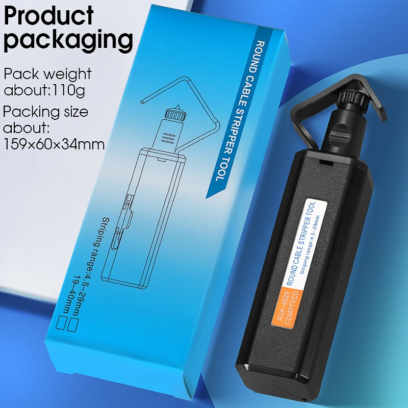 AUA-4529 4.5-29mm Round Cable Stripper Tool Cable Jacket Slitter Dual Use Longitudinal transverse