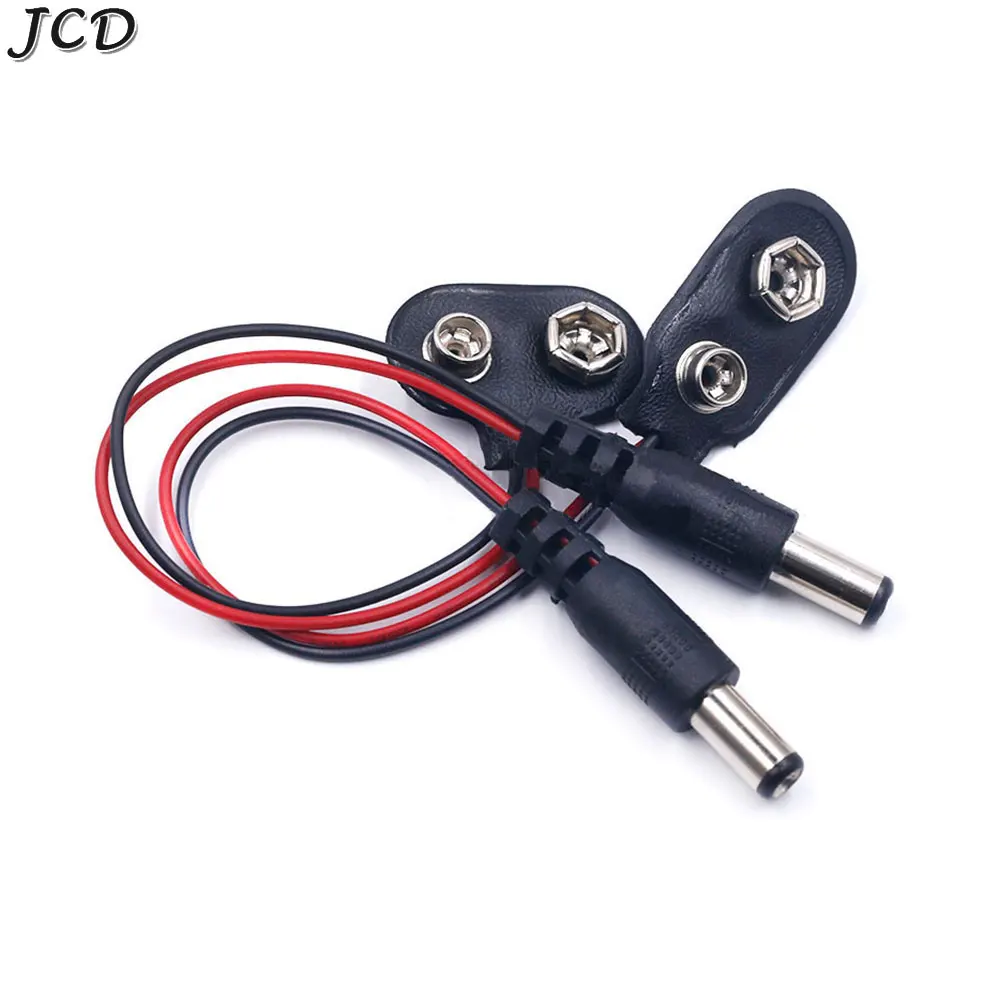 

JCD 1PCS DC 9V Battery Button Power Cable Battery Buckle Snaps Power Cable Connector DC5.5*2.1 For Arduino