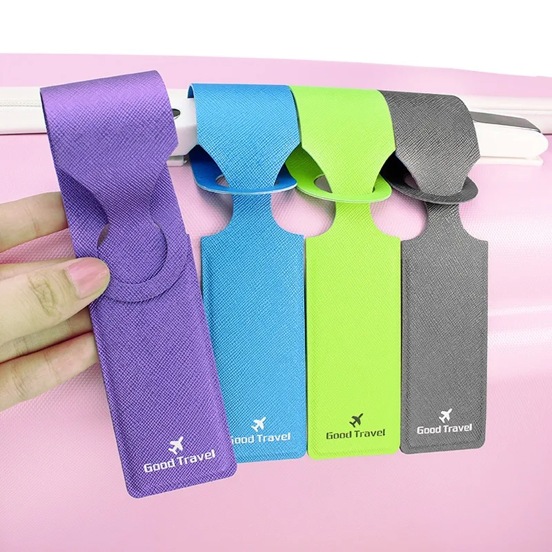 

Creative Integrated Luggage Tag PU Bag Tag Suitcase ID Address Holder Baggage Boarding Tag Portable Travel Accessories