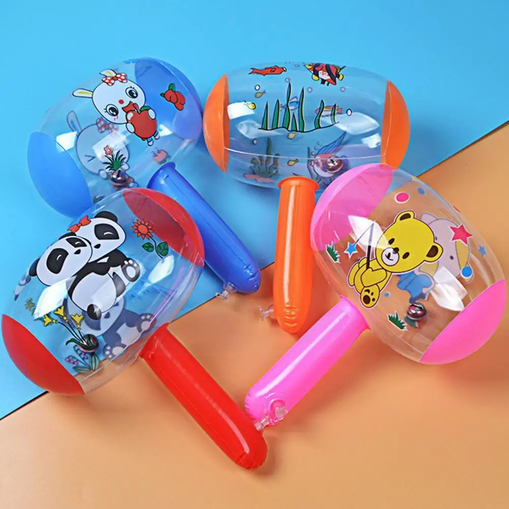 

Cute Cartoon Inflatable Air Hammer With Bell Children Direction Toys Baby Stick Hearing Noise Maker Blow Up Test X2U8