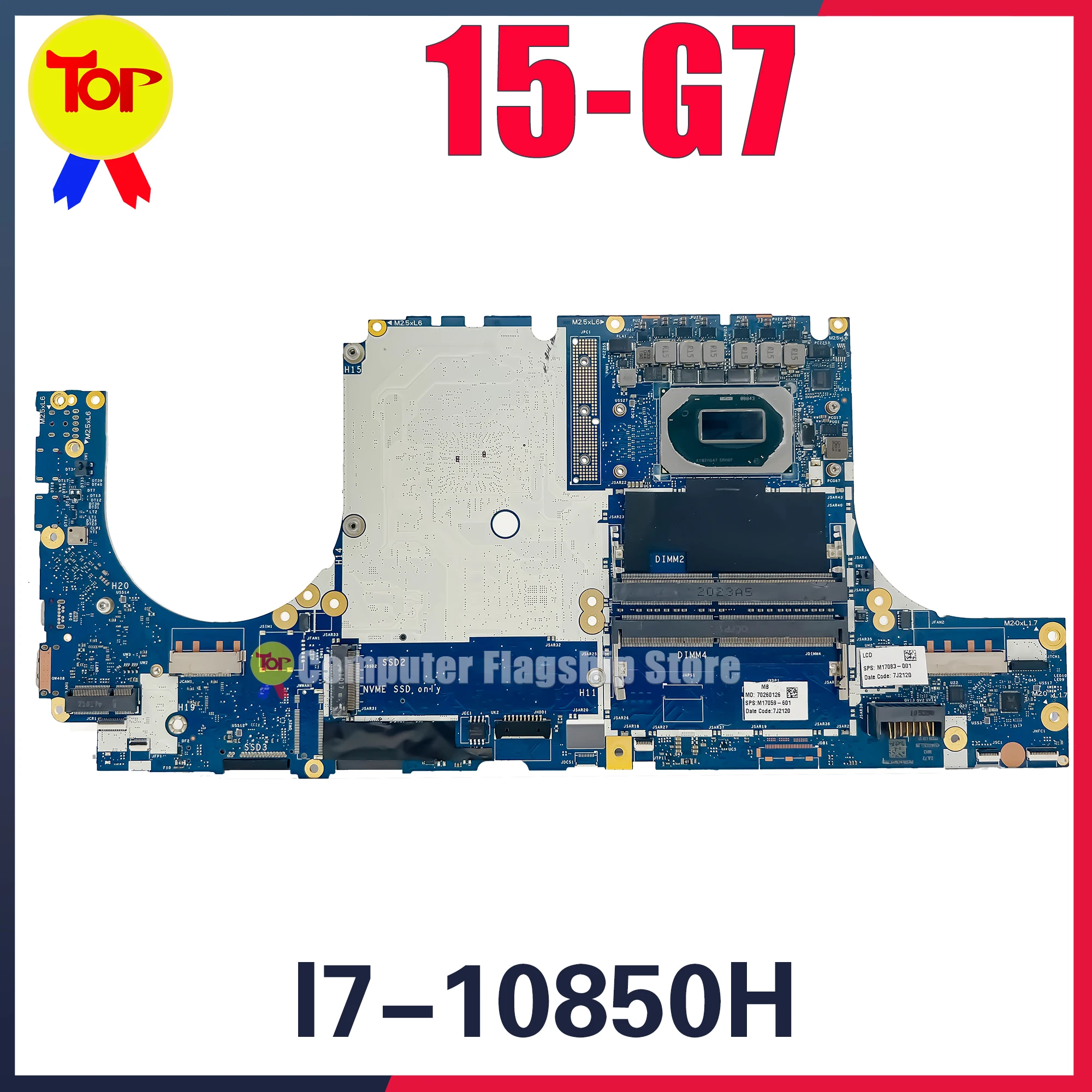 

KEFU FPZ50 LA-J202P Laptop Motherboard For HP Zbook fury 15 G7 Mainboard I7-10850H