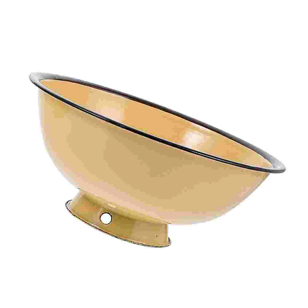 

Cereal Bowls Vintage Footed Cereal Bowl Round Deep Soup Bowl Farmhouse Enamelware Bowls for Pasta Salad Rice 16cm