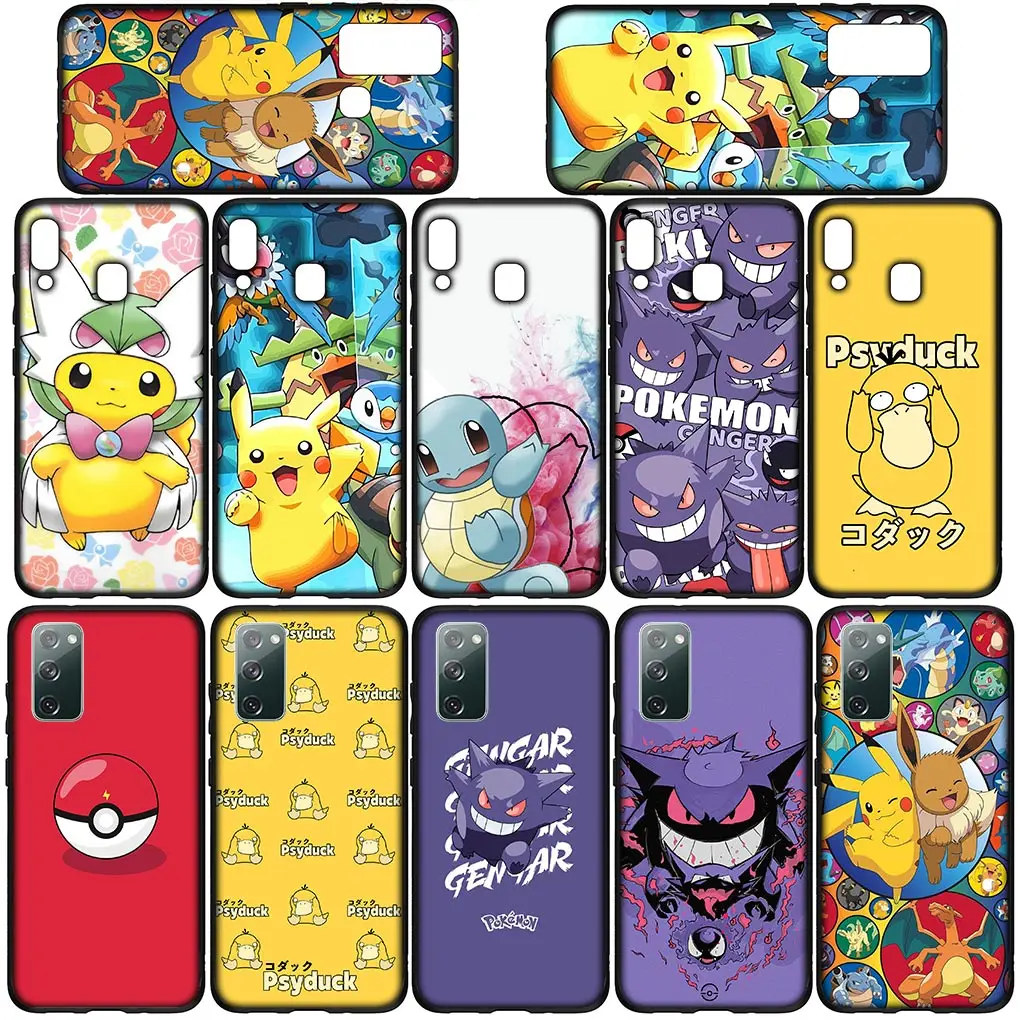 Pokemon GO Gengar Pikachu Psyduck Phone Cover for Samsung Galaxy S21 S20 Fe S23 S22 Ultra S8 Plus A12 A13 A21S A71 Soft Case