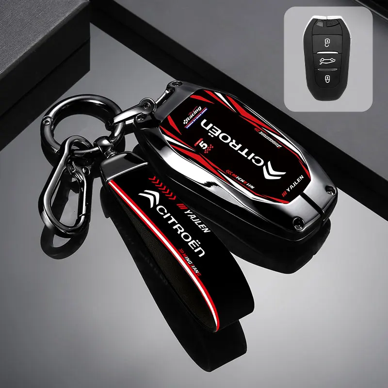 

Кожаный чехол для ключей из цинкового сплава для Citroen C1 C2 C3 C4 C5 C6 C4L Berlingo Picasso Jumpy Nemo VTS Xsara Aircross Sega C5X