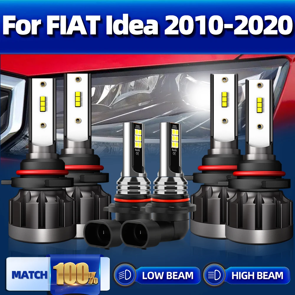 

Лампы для автомобильных фар H1, H7, 6000 лм, 2010 K, Turbo, Автомобильные противотуманные фары 12 В для FIAT Idea 2013-2014, 2016, 2015, 2017, 2018, 2019, 2020,