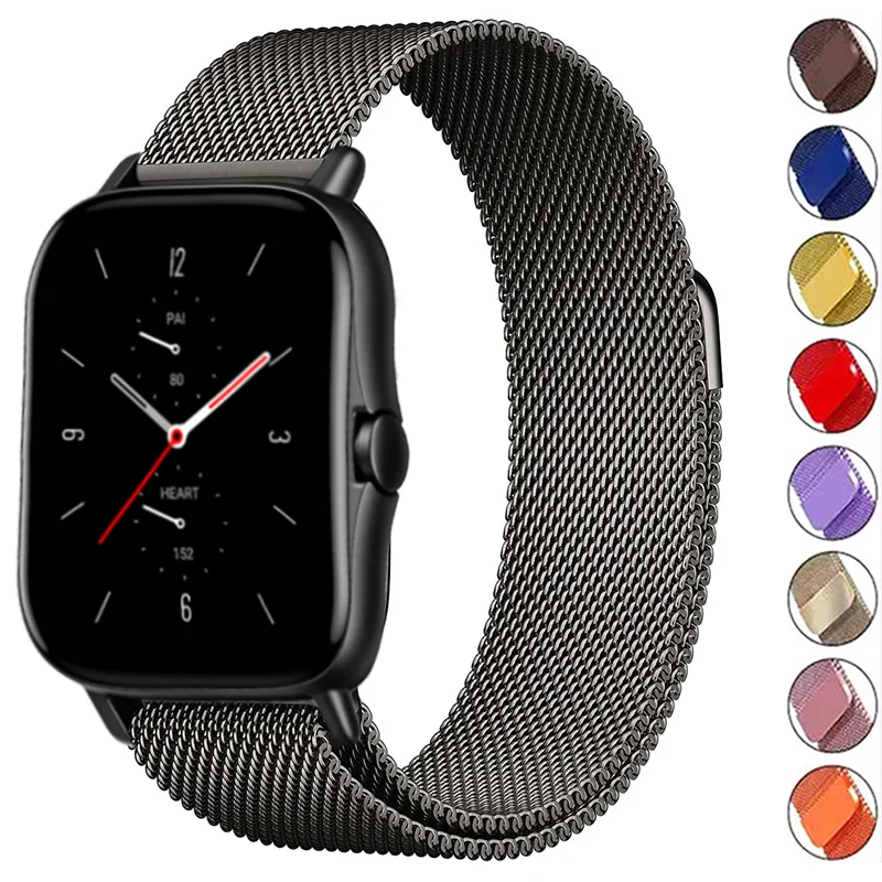 

20mm/22mm Milanese Band For Amazfit GTS/2/2e/3/4/GTS2 Mini/GTR 42mm/47mm/GTR2/3/4/Pro stratos Metal Bracelet Amazfit bip strap