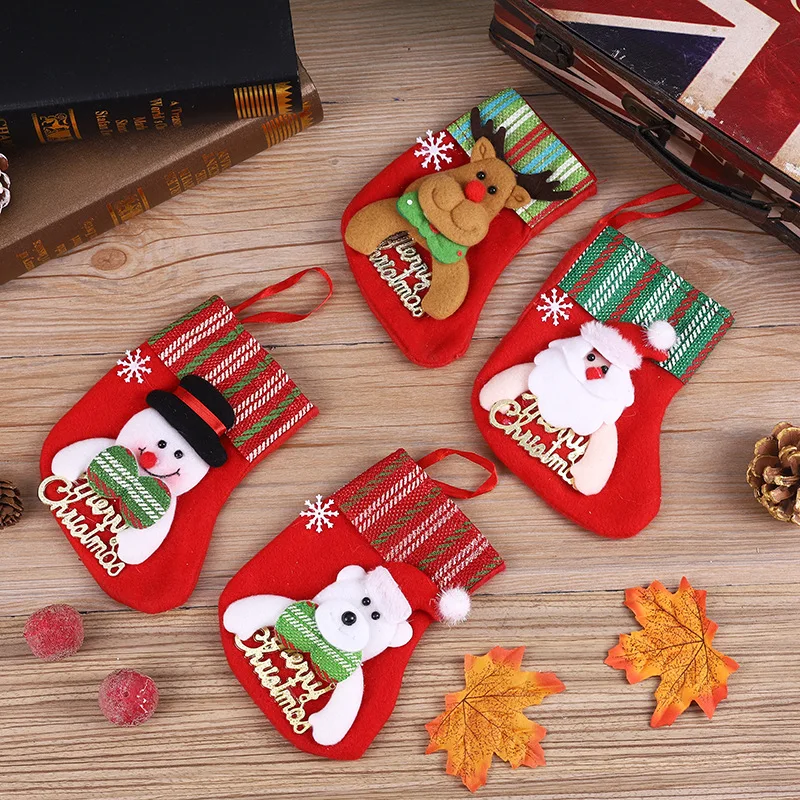 Рождественские украшения для дома 2022 блестки Санта-Клаус рождественские носки