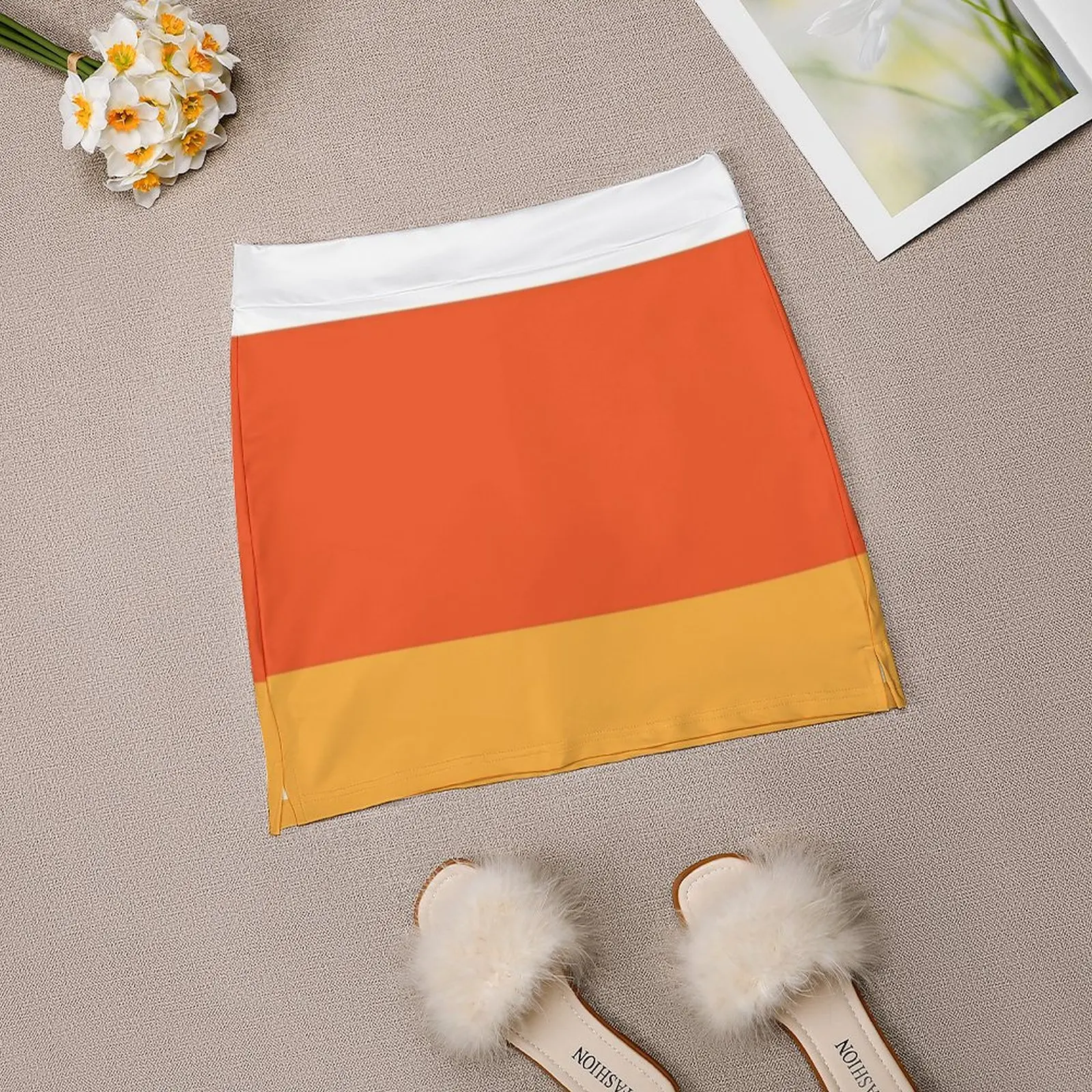 Женская юбка Corn Candy Эстетические юбки Новая мода Короткие Белый Желтый Оранжевый