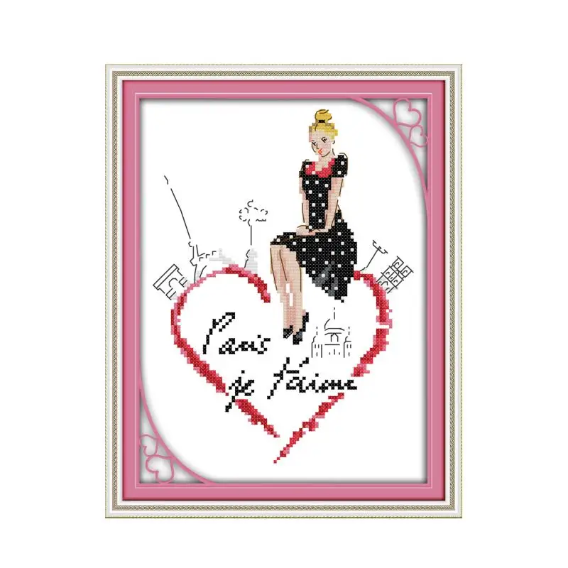 

Женский мир-Париж, Набор для вышивки крестиком aida 14ct 11ct, картина, искусственная вышивка, рукоделие, рукоделие