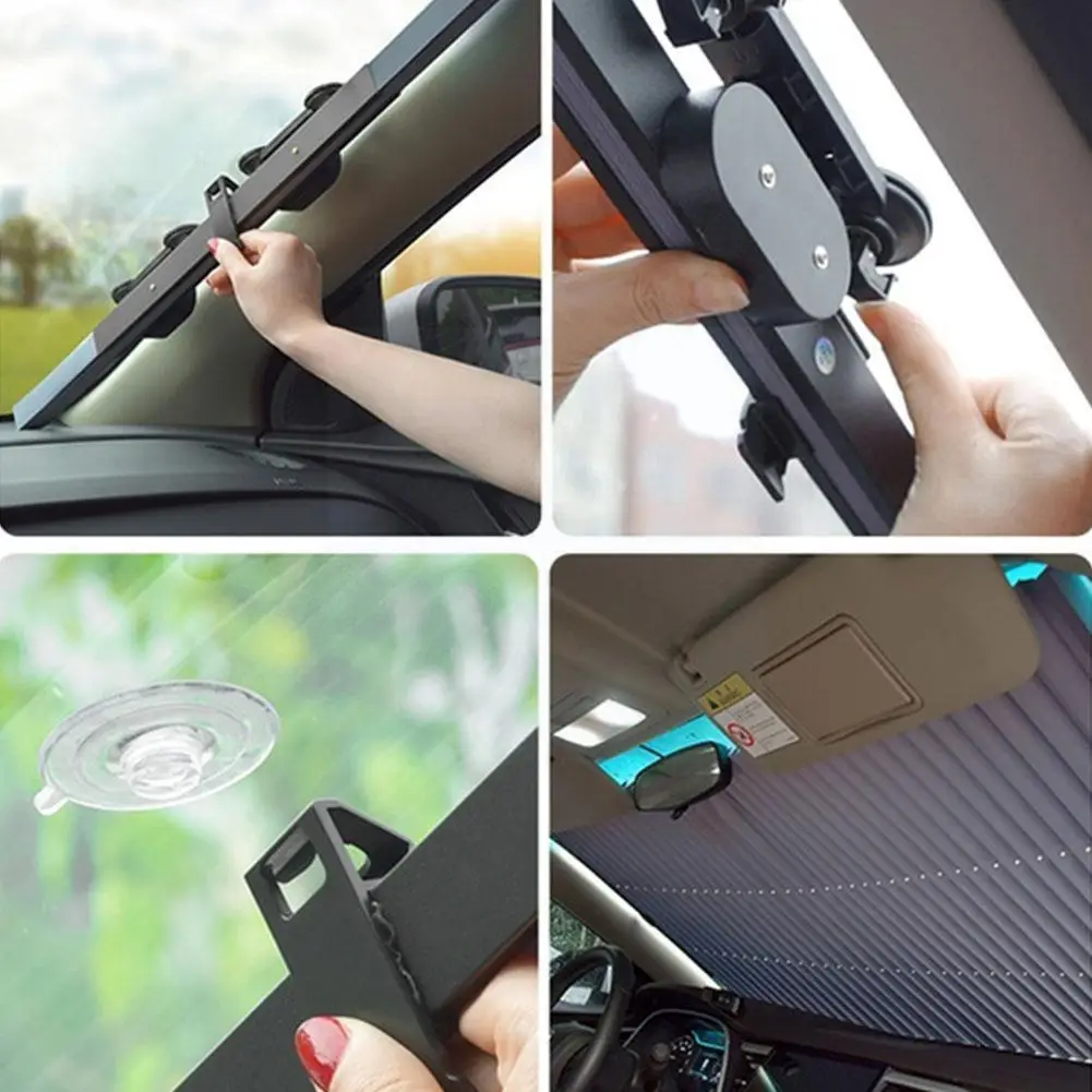 

Car Screen Shade Retractable Windshield Shade Visor Curtain For Solar Uv 46/65/70cm Film Anti-uv U7g1