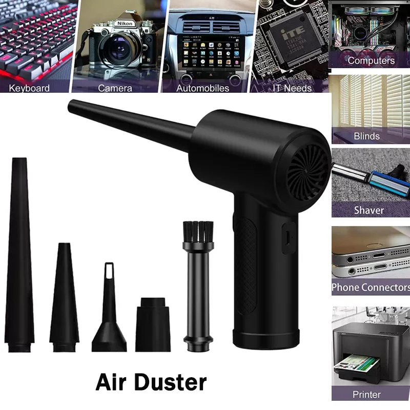 

51000RPM Wireless Air Duster Cordless Air Dust Blowing Gun Adjustable Air Blower Compressed For PC Laptop Keyboard Cleaning