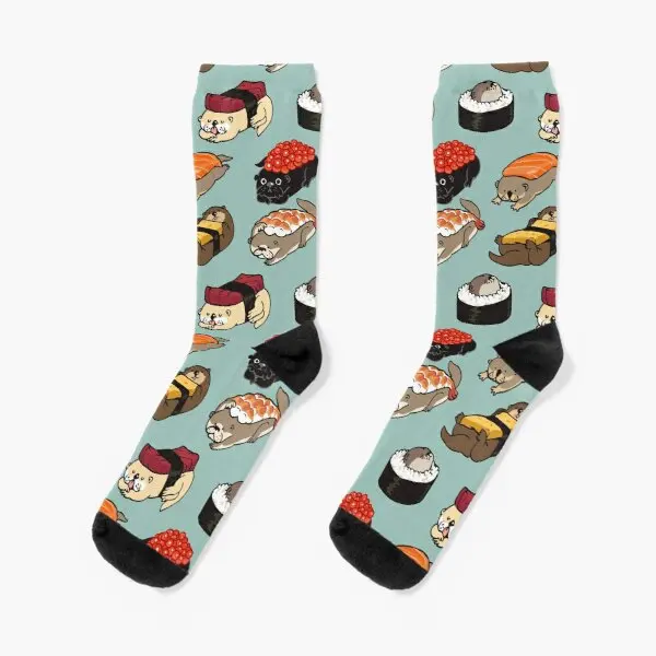 

Sushi Otter Crew Socks Best Breathable Funny Short Mens Unisex Sports Pattern Winter Cute Black Cotton Girls Cartoon Autumn