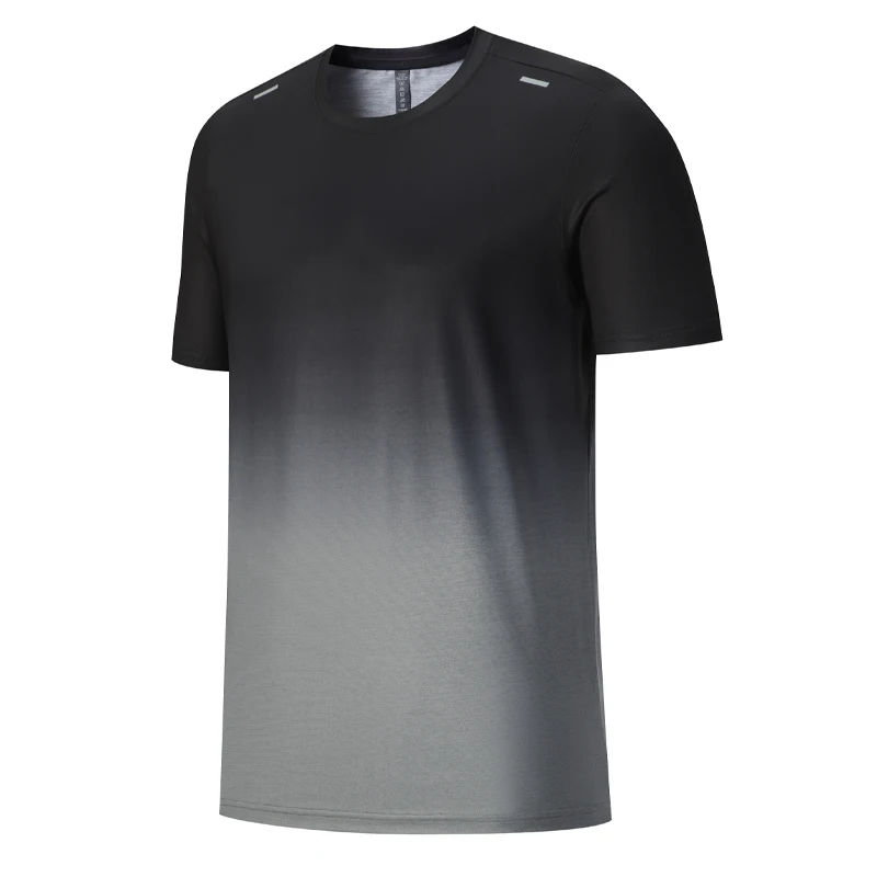 Casual Sports Tee Training Run Quick Dry Breathable Football Short Sleeves Fashion Gradient 3D Printed Gym Round Collar T Shirts