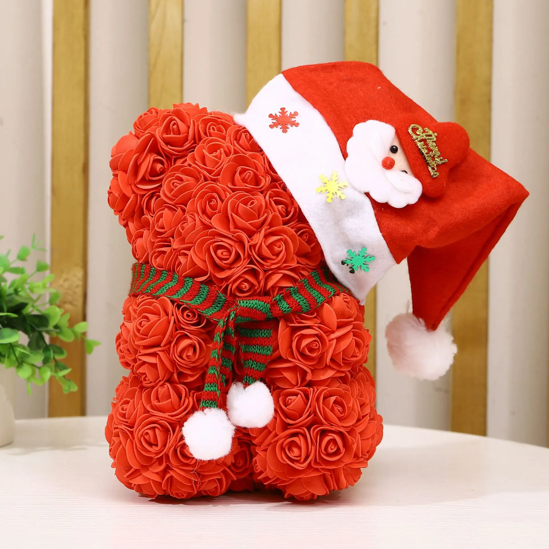 

25CM Christmas Bear Christmas Gift for Rose Bear with hat Valentine's Day Gifts for Girl