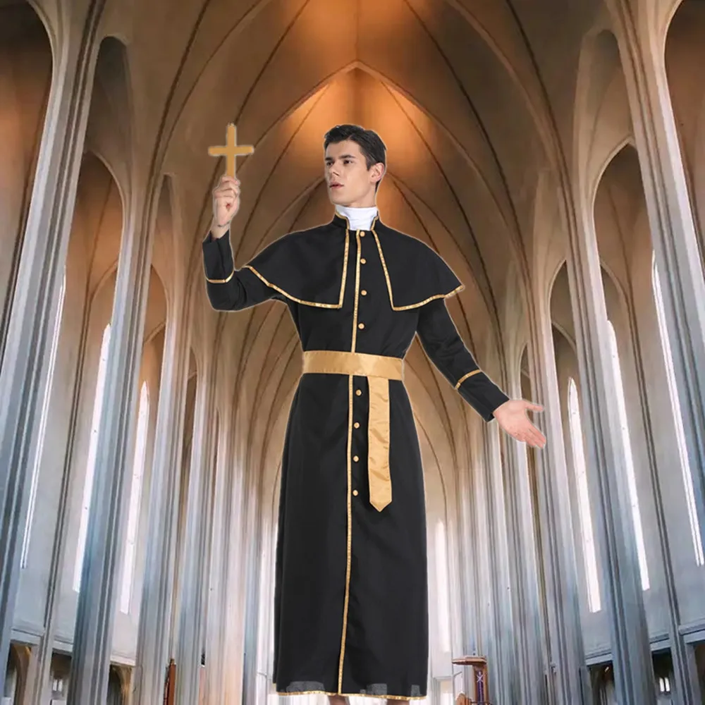 Костюм пастора для косплея на Хэллоуин костюм римского религиозного папа