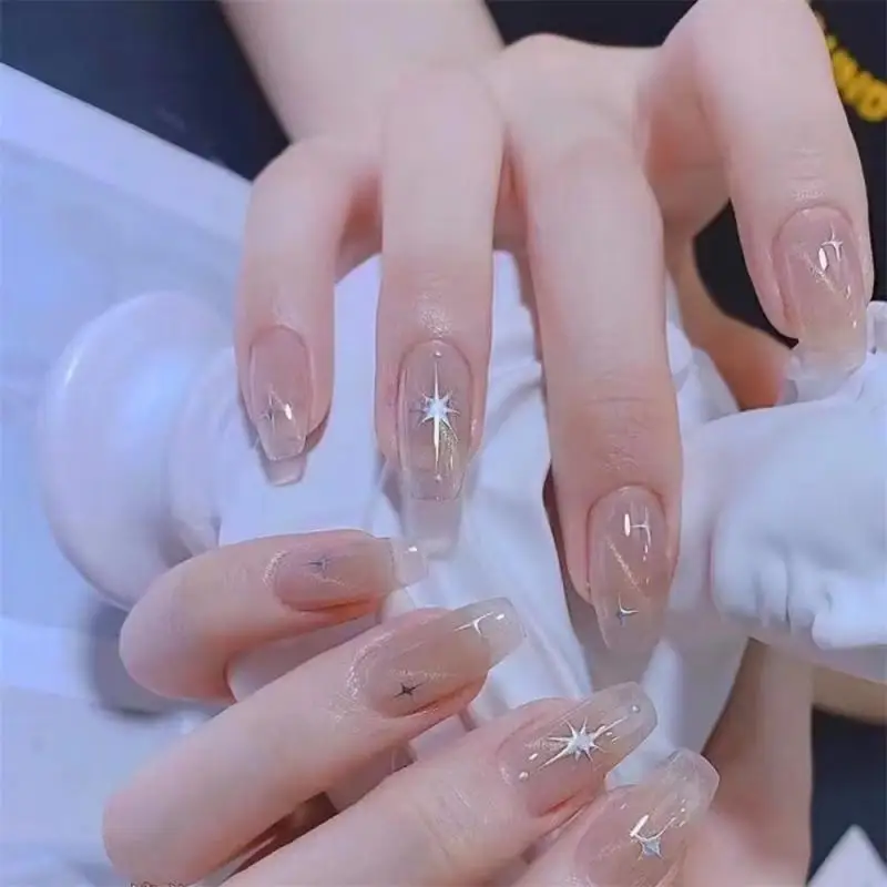 Бронзирующие наклейки в форме сердца для ногтей золотистые серебристые лазерные