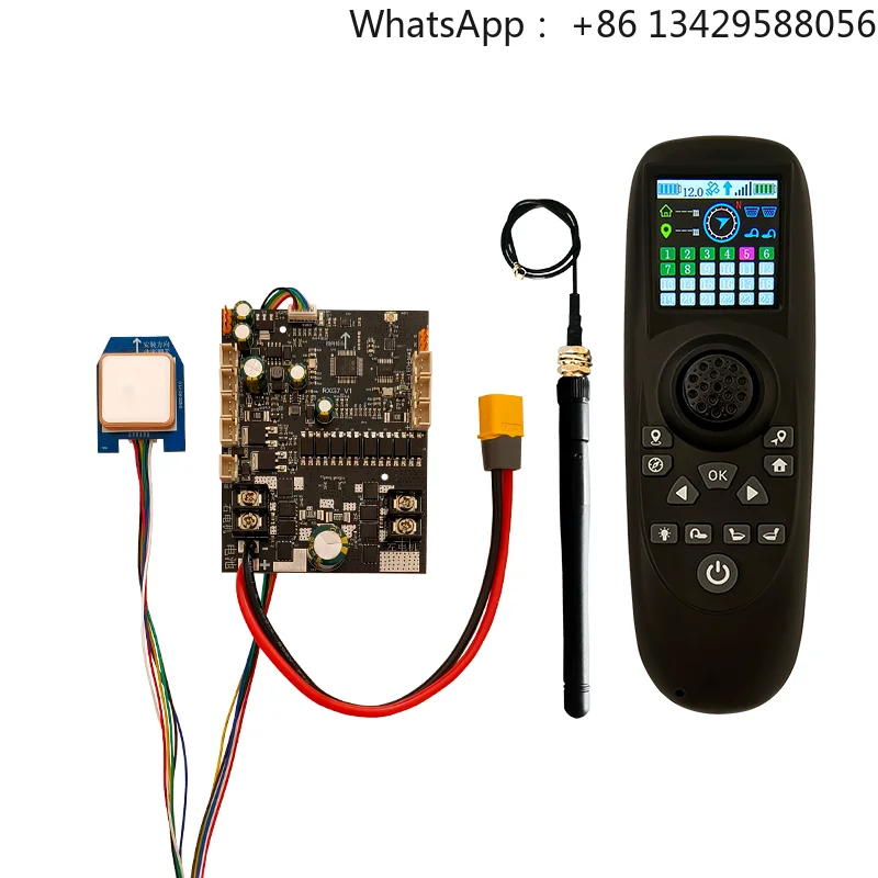 Фото Высокоскоростная лодка для прикормки WUZHI RXG7-TXG4 GPS с цветным экраном, пультом ДУ и функцией возврата одной кнопкой, 8.4В/12В №1