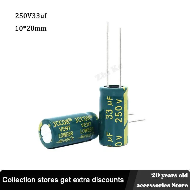 

Алюминиевый электролитический конденсатор, 33 мкФ, 250 В, 10 х2, 0 мм, высокая пульсация тока, длительный срок службы 250 В, 33 мкФ, 5 шт.