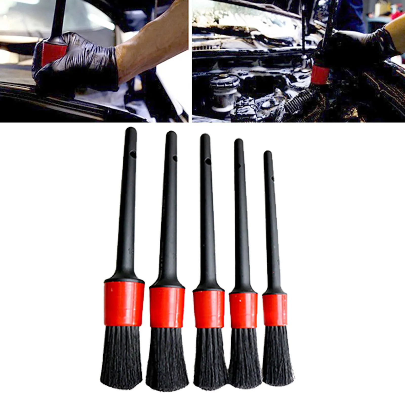 

1/5PCS Car Brushes Car Detailing Brush Set Long Soft Bristle For Car Cleaning Detailing Brush Dashboard Air Outlet Wheel Brush
