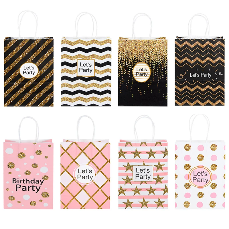 

5pcs Gift Packaging Bag Portable High Quality shopping bags for home Birthday party Pastry Wrapper Bag Wedding decor gift bag