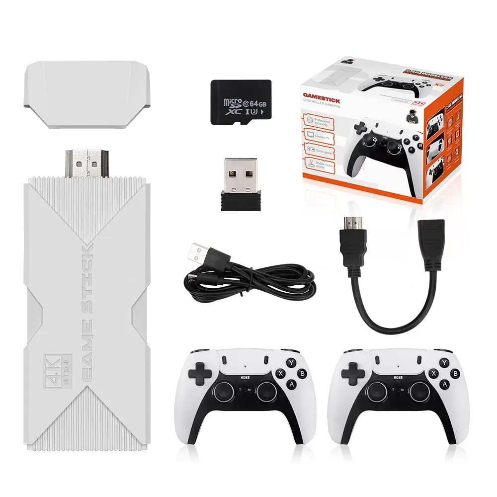P5 PRO Video Game Console 2.4G Double Wireless Controller Game Stick 4K 41000 Games 128GB Y6 Plus Retro Games Boy Christmas Gift