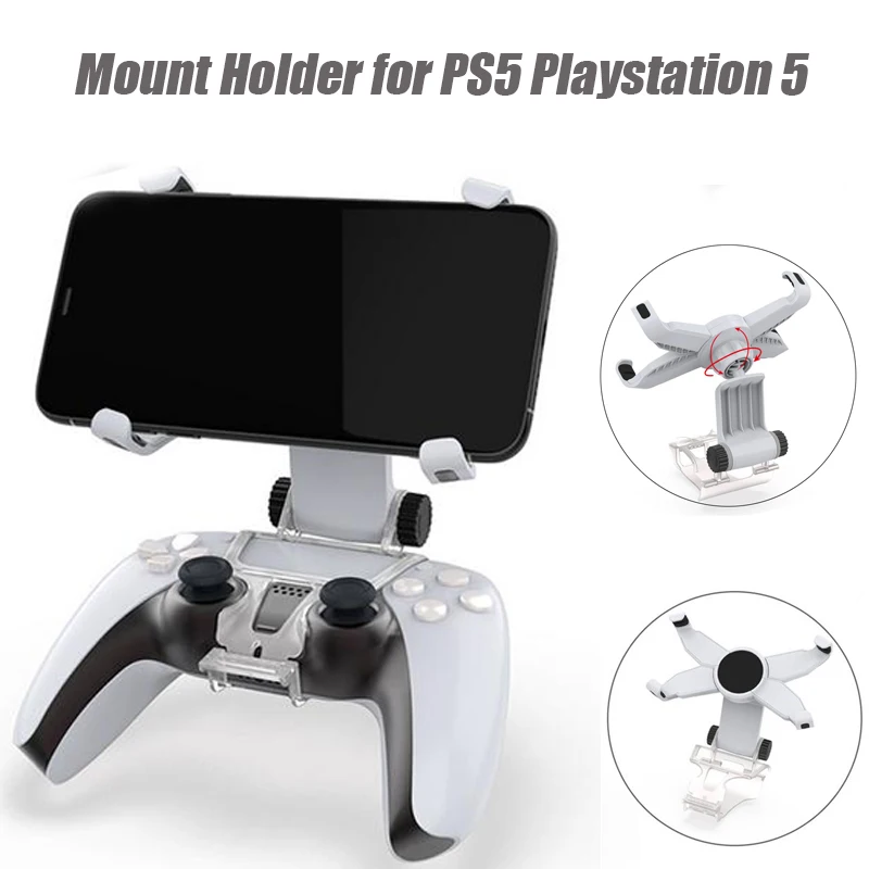 

Mount Holder for PS5 Playstation 5 Phone Cellphone Mount Holder Gamepad Controller Smart Clamp Clip Stand Phone Game Accessories