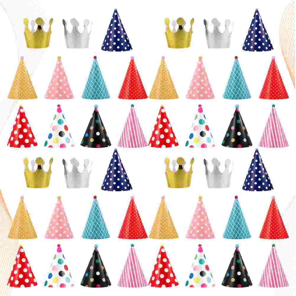 

Birthday Hat Cone Paper Cap Party Hats Kids Pom Cat Dog Headband Pet Cartoon 1St Polka Dot Caps First Favors Chic