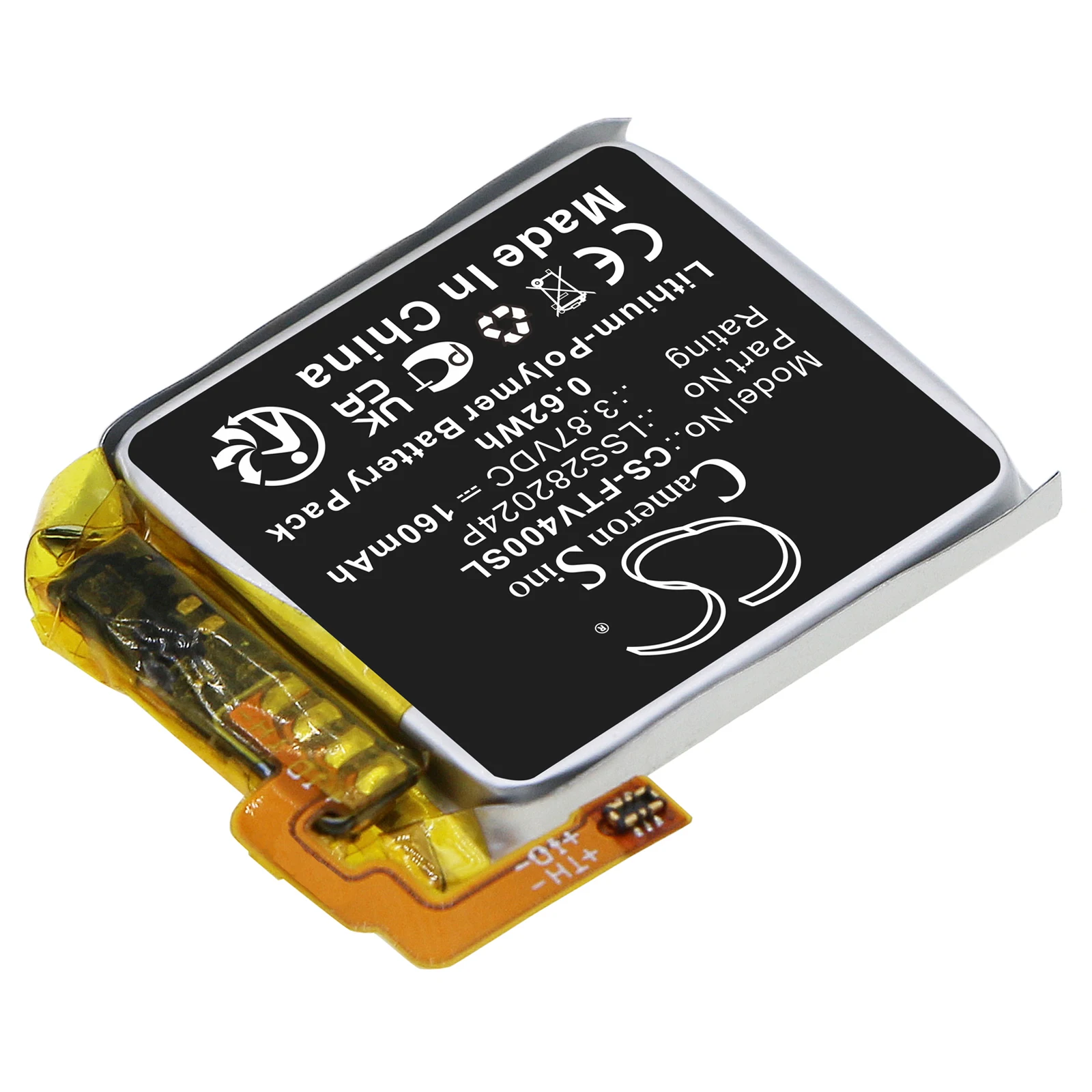 Сменный аккумулятор CS для Fitbit Versa 4 LSS 282024 P 160 мАч / 0 62 Втч Вакуум