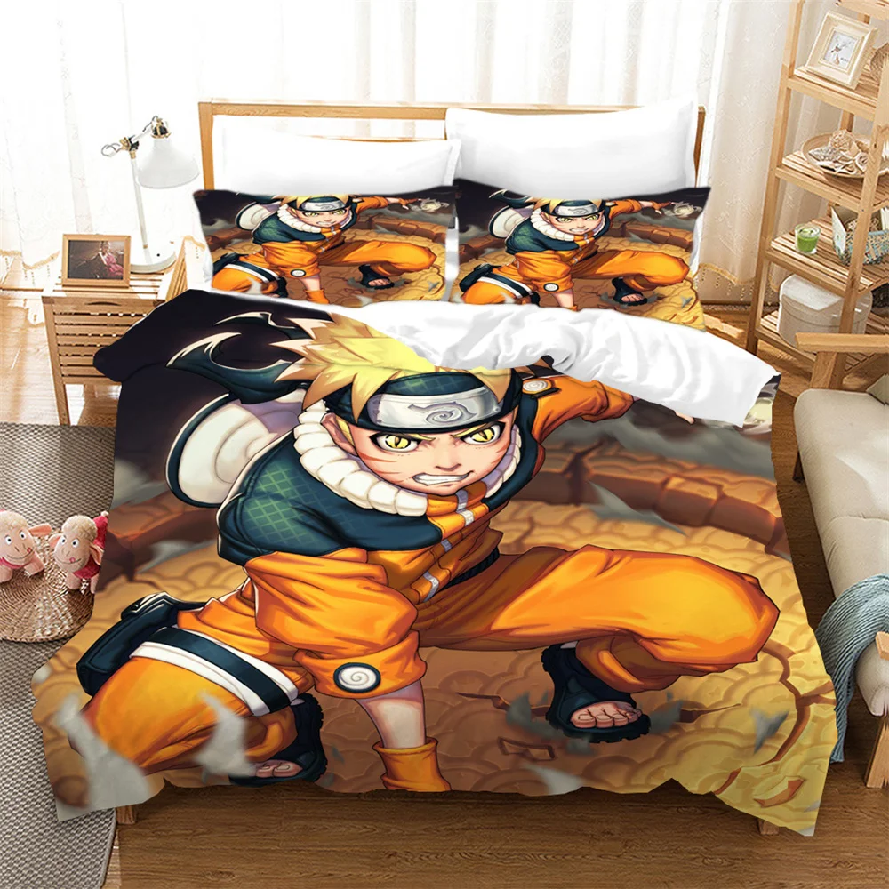 

Ninja Uzumaki Uchiha Narutoes Duvet Cover Cartoon Bedding Set Double 200x200 Size for Kids Boy Girls Bedroom Decor Home Textile