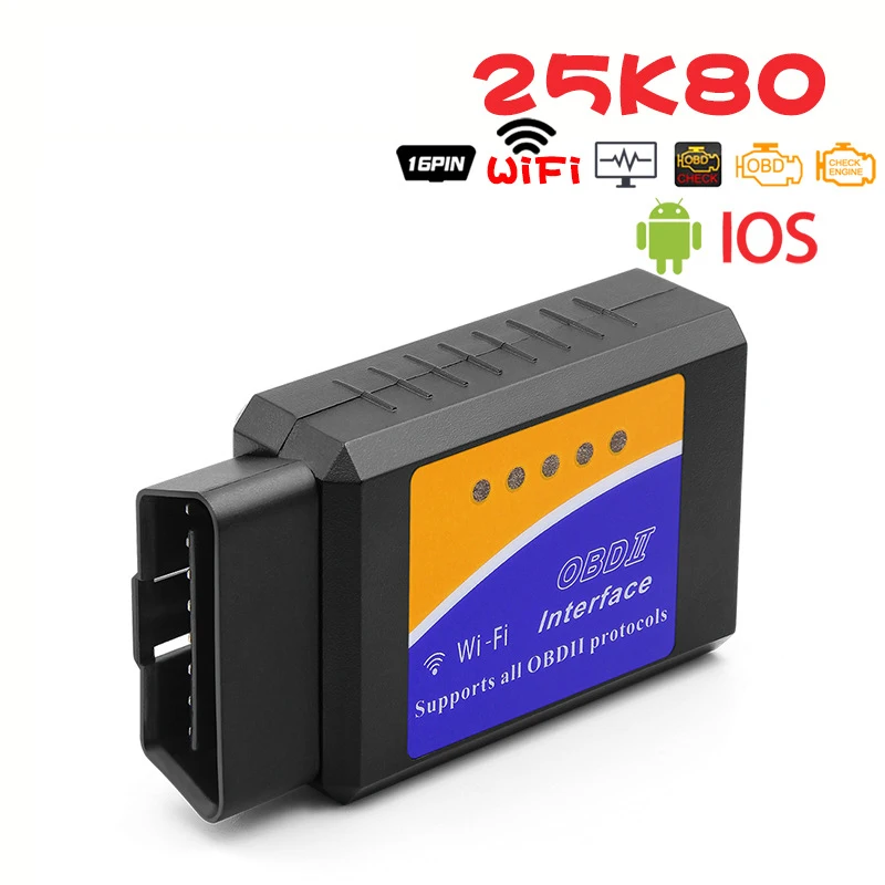 

Мини OBD2 Elm327 V1.5 WIFI автомобильная лампа 1,5 OBD 2 elm 327 для Android/IOS/Windows OBDII чип PIC18F25K80