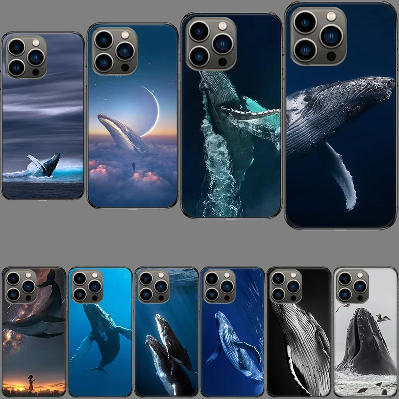 Whale Sea Giant Phone Case For Apple Iphone 15+ 14 Plus 16 Pro Max 12 13 Mini 11 X XS XR Cover Shell Coque