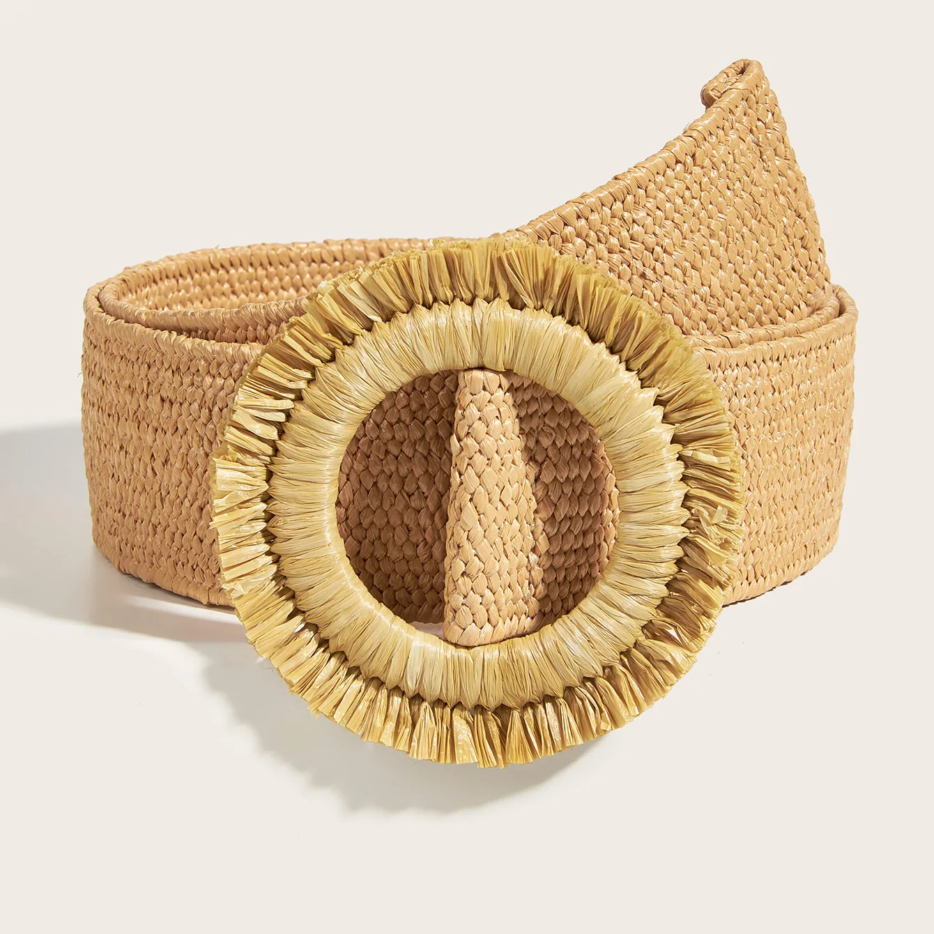 

Ремень женский плетеный в стиле ретро, модный широкий пояс с классической пряжкой, из полипропилена и соломы, в стиле ретро, лето